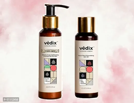 vedix ayurvedic hair oil 100mlhair shampoo 100ml  (2 pis set)