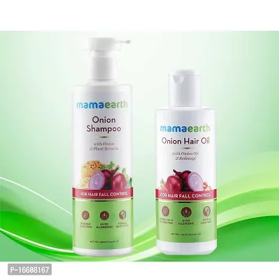 mamaerth  onion hair shampoo 250mlonion hair oil 150ml(combo kit)-thumb0