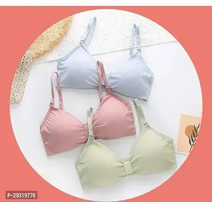 Comfortable Multicoloured Polycotton Solid Basic Bras For Women-Pack Of 2-thumb0