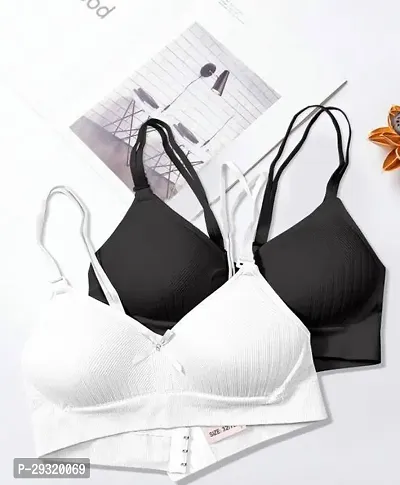 Comfortable Multicoloured Polycotton Solid Basic Bras For Women-Pack Of 2