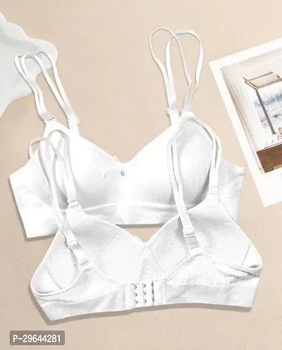 Stylish White Polycotton Solid Bras For Women