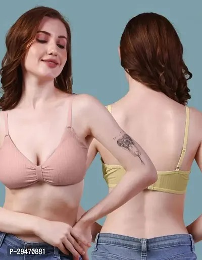 Fancy cotton Solid Bra For Women Pack Of 2