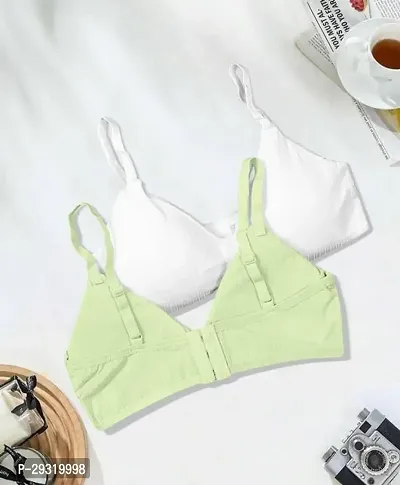 Comfortable Multicoloured Cotton Solid Basic Bras For Women-Pack Of 2