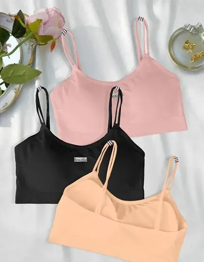 Comfortable Solid Basic Bras For Women Pack Of-3