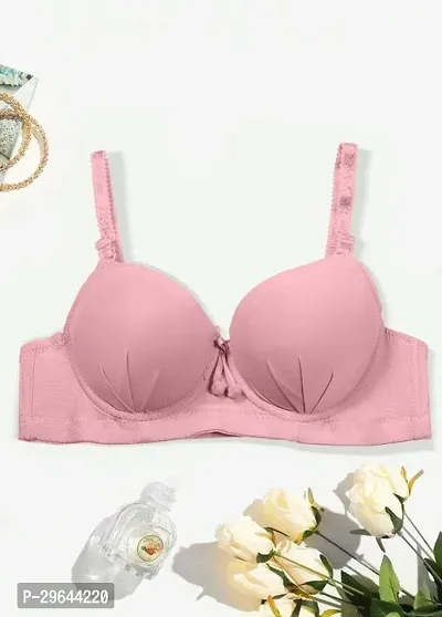 Stylish Peach Polycotton Solid Bras For Women-thumb0