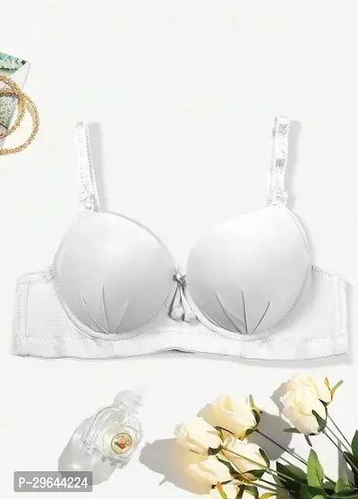 Stylish White Polycotton Solid Bras For Women-thumb0