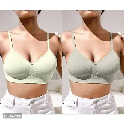 Fancy cotton Solid Bra For Women Pack Of 2