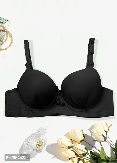 Stylish Black Polycotton Solid Bras For Women-thumb0