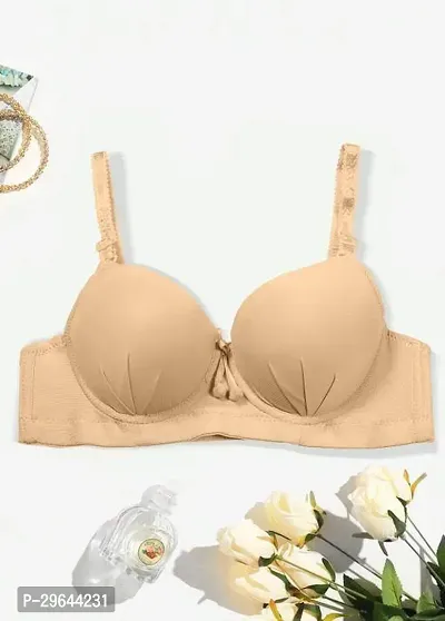 Stylish Beige Polycotton Solid Bras For Women-thumb0