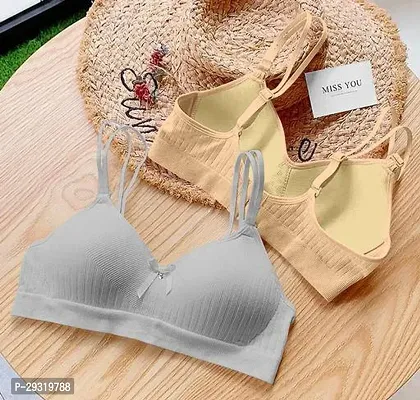 Comfortable Multicoloured Polycotton Solid Basic Bras For Women-Pack Of 2-thumb0