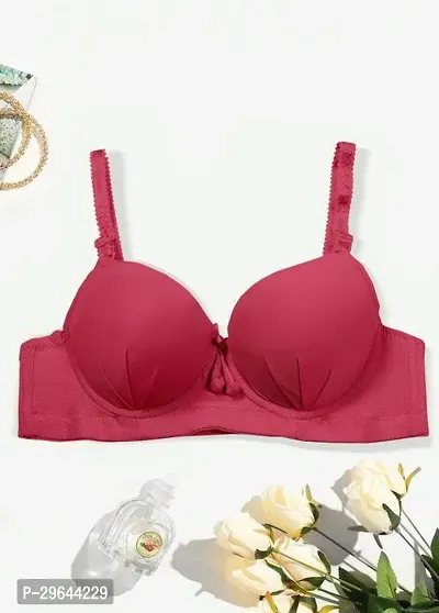 Stylish Pink Polycotton Solid Bras For Women-thumb0