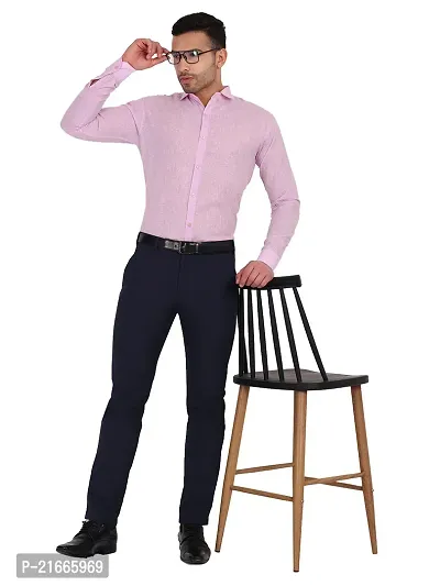 Comfortable  Pink Linen Long Sleeves For Men-thumb2