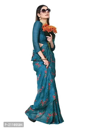 Fancy Chiffon Saree with Blouse Piece for Women-thumb3