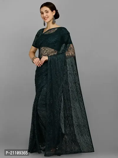 Fancy Net Saree with Blouse Piece for Women-thumb2