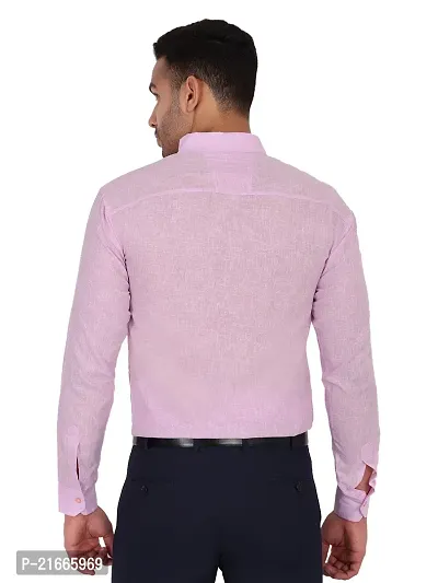 Comfortable  Pink Linen Long Sleeves For Men-thumb4