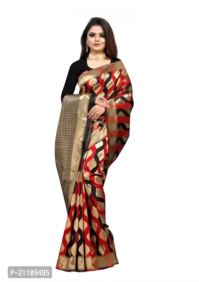 Fancy Silk Blend Saree with Blouse Piece for Women-thumb3