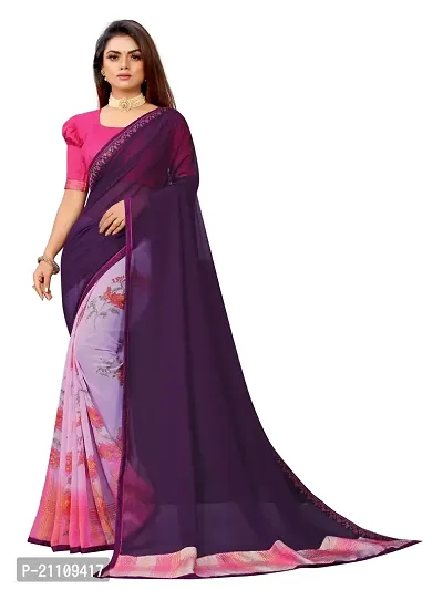 Fancy Georgette Saree with Blouse Piece for Women