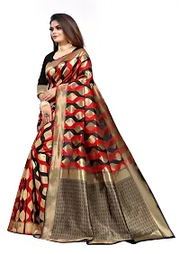 Fancy Silk Blend Saree with Blouse Piece for Women-thumb1