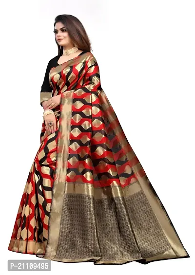 Fancy Silk Blend Saree with Blouse Piece for Women-thumb2