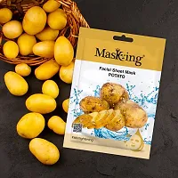 MasKing Beauty Facial Sheet Mask with Real Extract of Kiwi, Avocado, Potato, Green Tea  Aloe Vera for Skin Lightening, Nourishing, Glowing, Hydrating  Moisturising for Women  Men 100ml (Combo Of 5)-thumb3