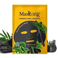 Masking Beauty Facial Sheet Mask of Honey for Skin Glowing 20ml (Pack Of 1)  Masking Diva Moringa, Mint  Charcoal Facial Sheet Mask for Skin Detoxifying 25ml (Pack Of 1) for Women  Men-thumb1