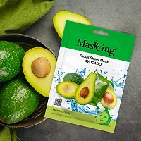 MasKing Beauty Facial Sheet Mask Lemon, Pomegranate, Kiwi, Avocado  Honey for Skin Brightening  Glowing for Women  Men, 100ml (Combo Of 5)-thumb4