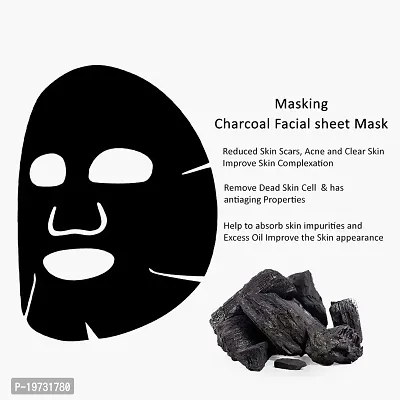 MasKing Diva Charcoal Facial Sheet Mask For Anti Acne, Skin Renewal, Glowing  Skin Purifying Ideal For Women  Men (Combo Pack of 4) | Diva Litchi Nail Polish Remover 30 Round Pads (Pack of 1)-thumb3