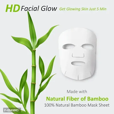 Facial Sheet Mask For Women Glowing Skin Bamboo Based Sheet Mask - Pack Of 12, 20 Grams Each-thumb2