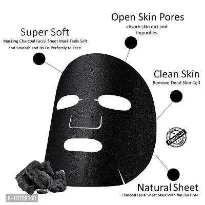 Masking Beauty Facial Sheet Mask of Green Tea for Skin Hydrating 20ml (Pack Of 1)  Masking Diva Tomato, Ginseng  Charcoal Facial Sheet Mask for Skin Renewal 25ml (Pack Of 1) for Women  Men-thumb4