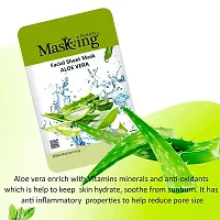 Masking Beauty Diva Facial Sheet Mask Aloe Vera and Bamboo, Tea-tree Charcoal facial Sheet Mask Combo Pack of 02-thumb2