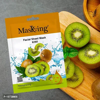 MasKing Beauty Facial Sheet Mask Cucumber, Lemon, Pomegranate, Kiwi  Green Tea for Skin Calming, Brightening, Hydrating  Glowing for Women  Men, 100ml (Combo Of 5)-thumb5