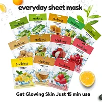 Masking Beauty Skin Glowing, Calming, Fairness, Natural Serum Facial Sheet Mask (Cucumber) Suitable for Women  Men Lyocell Mask Sheet Pack of 01-thumb2