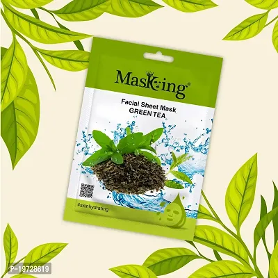 Masking Beauty Facial Sheet Mask Green Tea (Pack Of 1)-thumb2