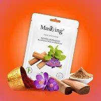 MasKing Bamboo Facial Sheet Mask of Saffron  Sandalwood for Youthful Skin Ideal for Women  Men, 20ml each (Pack of 2)-thumb1