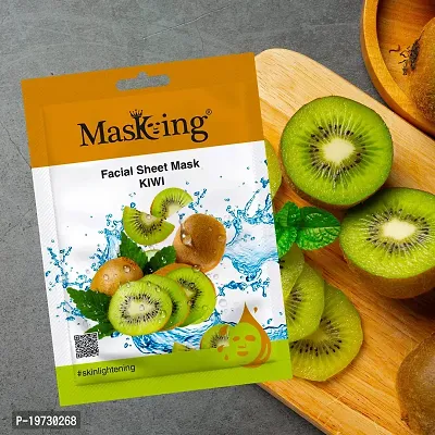 MasKing Beauty Facial Sheet Mask Cucumber, Lemon, Pomegranate, Kiwi  Potato for Skin Calming, Brightening, Regeneration, Glowing  Lightening for Women Men, 100ml (Combo Of 5)-thumb5