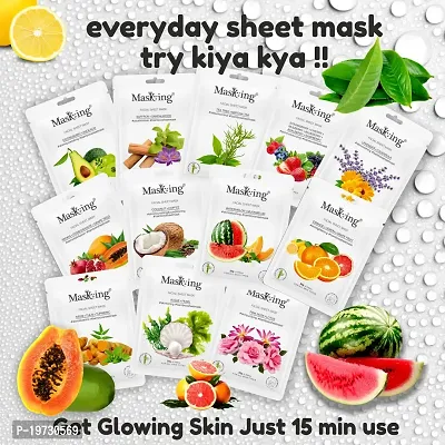 MasKing Bamboo Facial Sheet Mask of Orange, Lemon  Grapefruit for Skin Lightening Ideal for Women  Men, 20ml each (Pack of 2)-thumb4