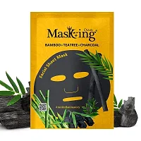 Masking Beauty Diva Facial Sheet Mask Aloe Vera and Bamboo, Tea-tree Charcoal facial Sheet Mask Combo Pack of 02-thumb1