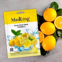 MasKing Beauty Facial Sheet Mask Cucumber, Lemon, Pomegranate, Kiwi  Aloe Vera for Skin Glowing, Lightening  Moisturize for Women  Men, 100ml (Combo Of 5)-thumb2