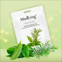 MasKing Bamboo Facial Sheet Mask of Tea Tree  Matcha Tea for Sebum Control Ideal for Women  Men, 20ml each (Pack of 2)-thumb1