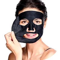 Masking Diva Charcoal Facial Sheet Mask Combo| Natural Charcoal Sheet Mask |Face sheet Mask for Women, Men Combo Pack of 05 (100ml/g)-thumb1