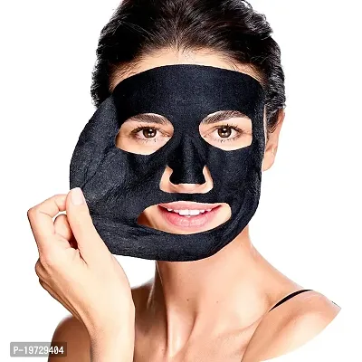 Masking Diva Charcoal Facial Sheet Mask Combo| Natural Charcoal Sheet Mask |Face sheet Mask for Women, Men Combo Pack of 05 (100ml/g)-thumb2