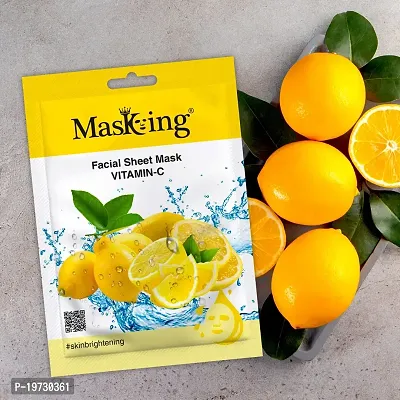 Masking Beauty face sheet mask | for Glowing skin Sheet Mask | Lemon, Kiwi, Avocado and Rice (20g each) Combo of 05-thumb2