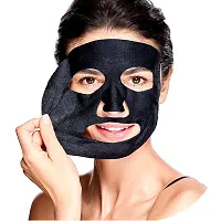 Masking Charcoal Bamboo Facial Sheet Mask Skin Detox and Cleansing Hibiscus Apricot  Charcoal Sheet Mask for Women Men 25ml Each Pack of 02-thumb4