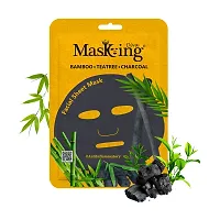 Masking Diva Charcoal Facial Sheet Mask Combo| Natural Charcoal Sheet Mask |Face sheet Mask for Women, Men Combo Pack of 05 (100ml/g)-thumb4