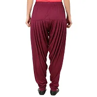 Fabulous Maroon Lycra Solid Salwars Patiala Pant For Women-thumb1