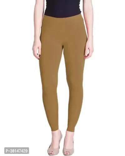 Fabulous Brown Cotton Solid Leggings For Women-thumb0