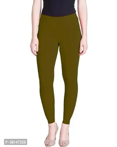 Fabulous Green Cotton Solid Leggings For Women