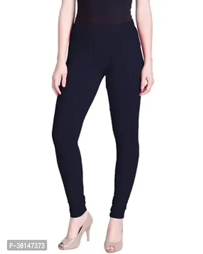 Fabulous Blue Cotton Solid Leggings For Women