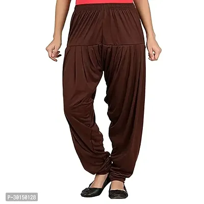 Fabulous Brown Lycra Solid Salwars Patiala Pant For Women-thumb0