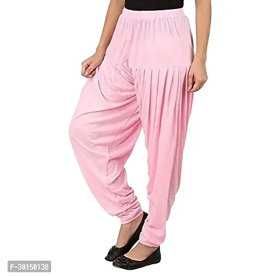 Fabulous Pink Lycra Solid Salwars Patiala Pant For Women-thumb0